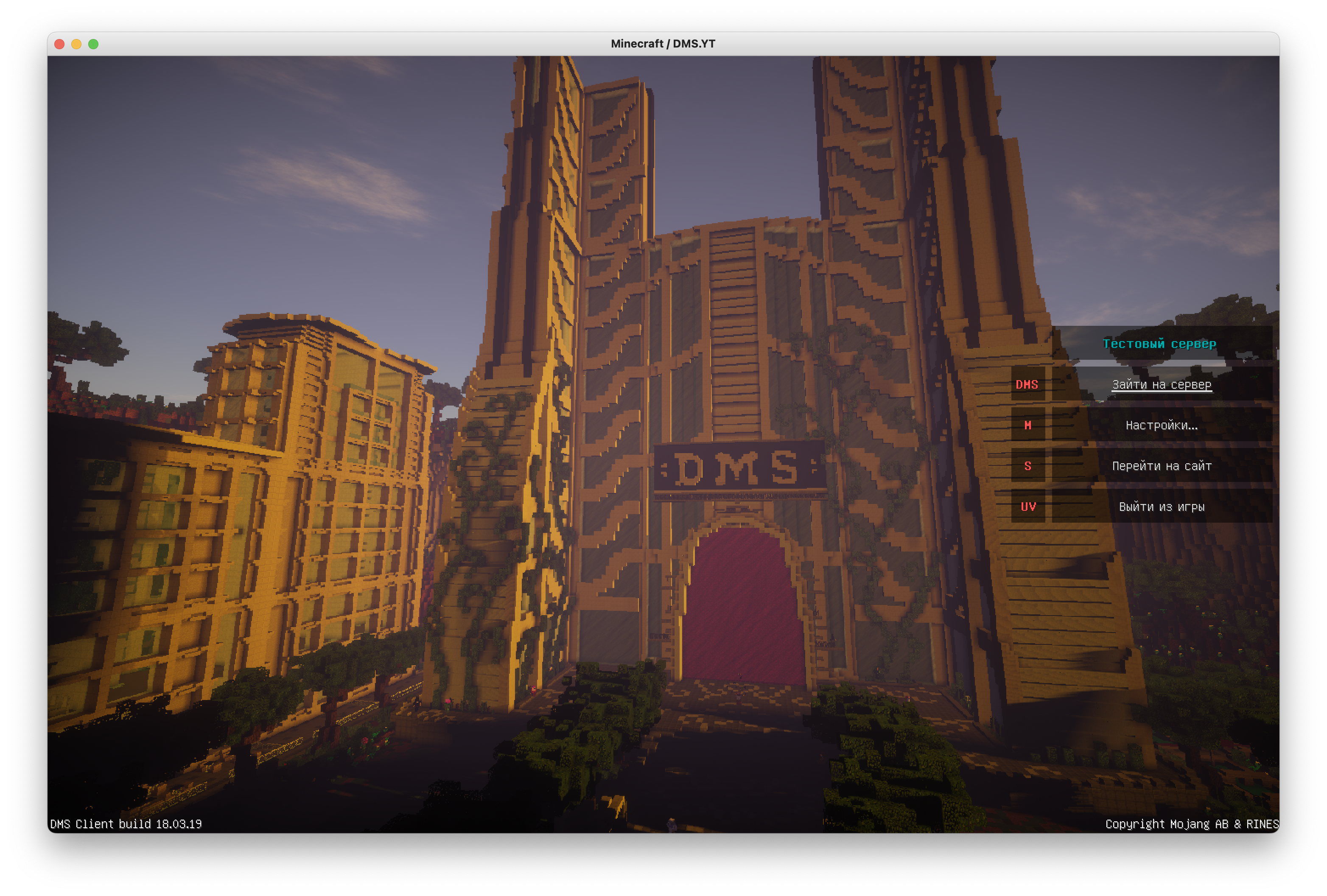 DMS NETWORK Minecraft Лаунчер - Кнопка входа на сервер